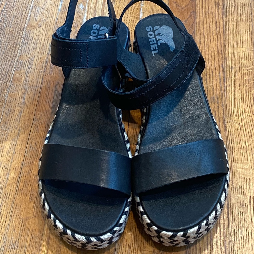 Sorel Cameron Platform Sandals Size 9.5 Black - Picture 4 of 14